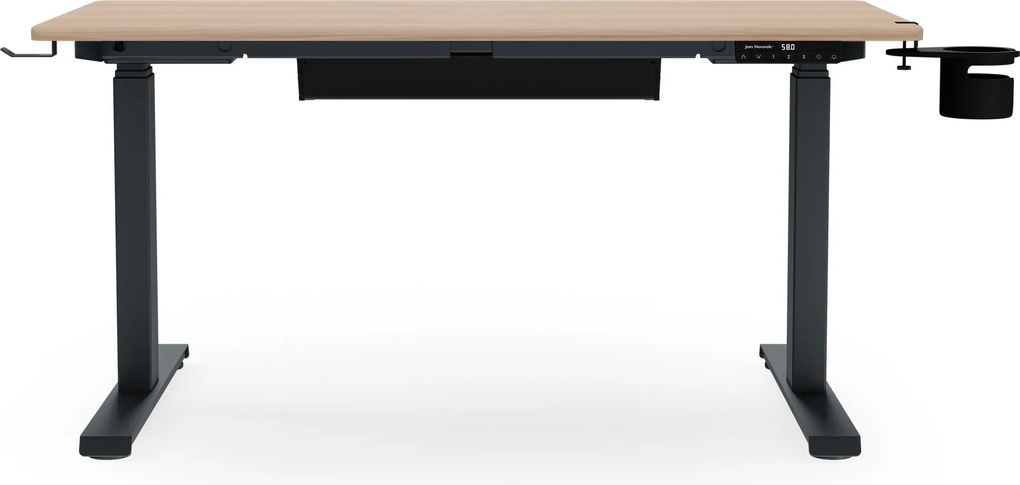 Elektromos íróasztal magasságállítással ergonomikus antracit/sonoma tölgy,1200x600 mm: ARIA