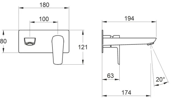 Novaservis - Mosdócsap rejtett beépítéshez METALIA ECO matt fekete