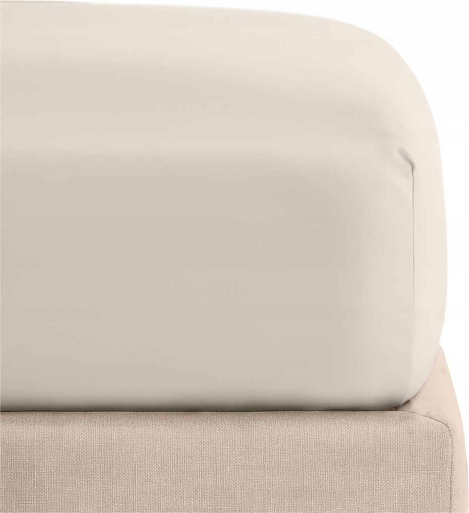 Szatén gumis lepedő 140x200 bézs világos egyszínű