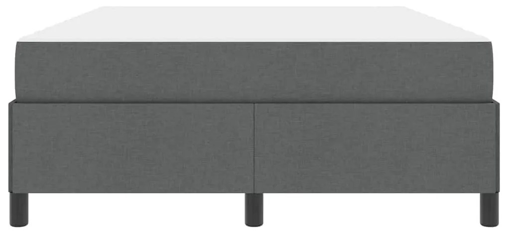 Boxrugós ágy Sötétszürke és Fekete 140 x 190 cm
