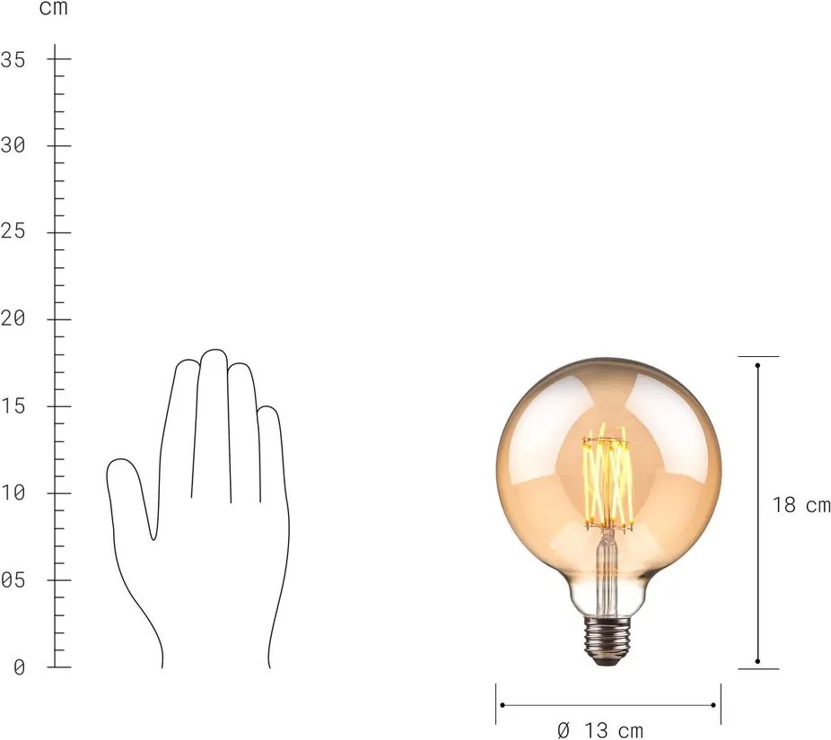 BRIGHT LIGHT izzó nagy gömb Ø 13 cm, LED G125
