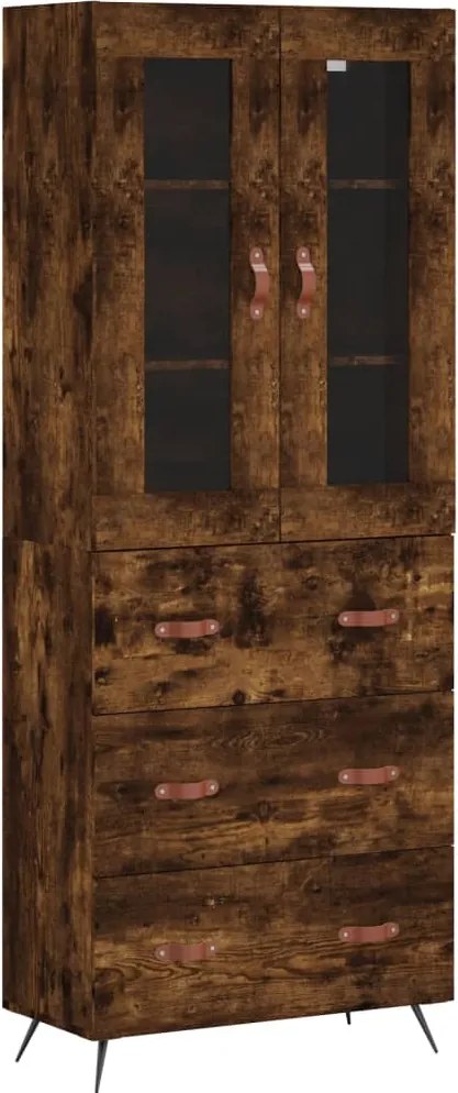 vidaXL füstös tölgy színű szerelt fa magasszekrény 69,5 x 34 x 180 cm
