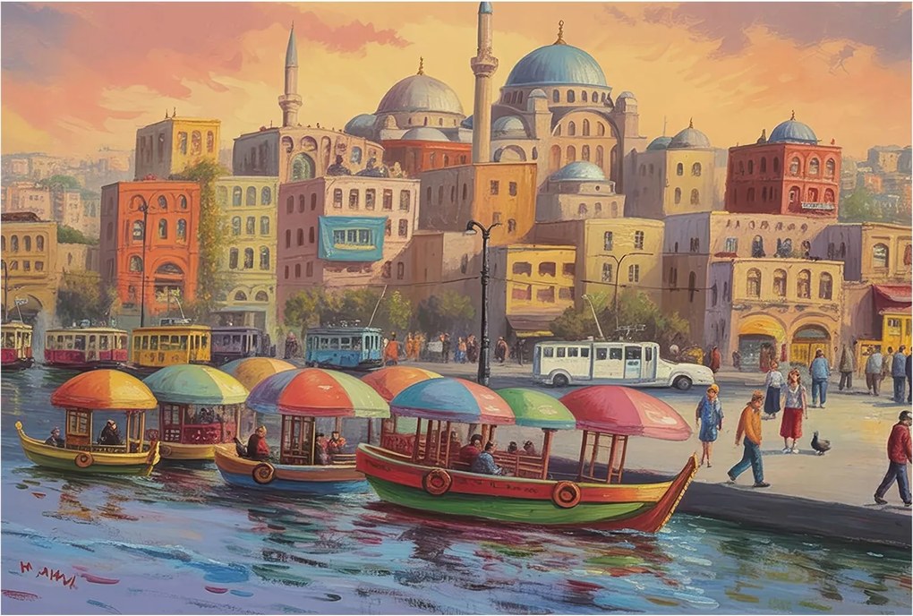 Fotótapéta Flizelin Dekoratív Hálószoba Városi tengerpart 104x70