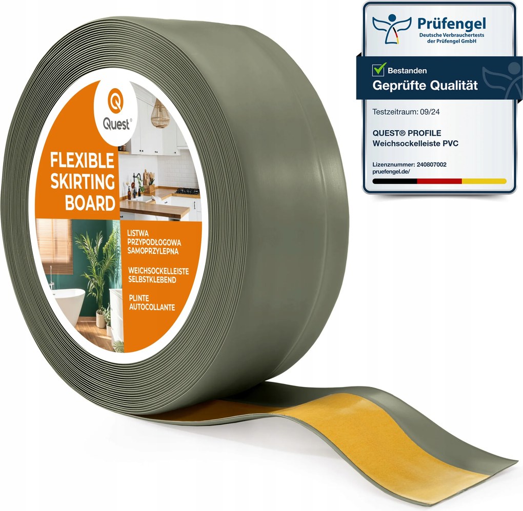 Pvc öntapadós szegélyléc 50x20mm olívazöld 5 m I flexibilis