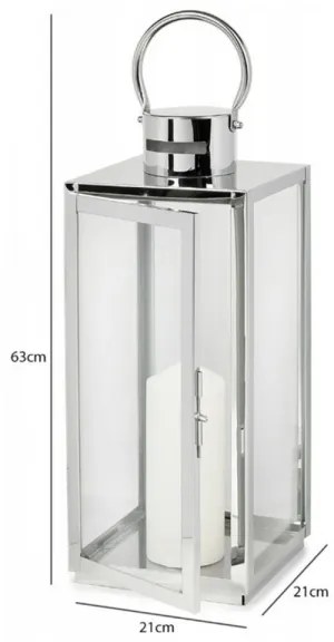 Dekoratív lámpás 63 cm, fényes króm