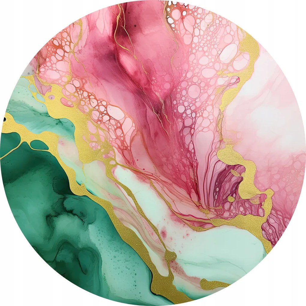 Tányéralátét x4 Márvány Rózsaszín, zöld és arany hozzáadásával