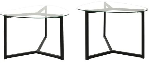 KÉSZLET 2x Kávésasztal BELLISIMO fekete/átlátszó