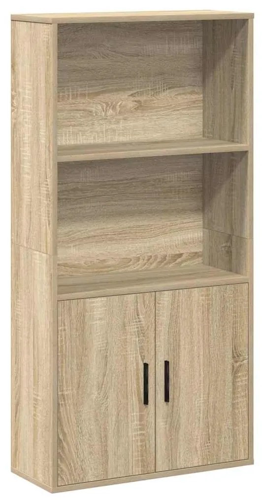 sonoma tölgy színű szerelt fa könyvszekrény 60x24x120 cm