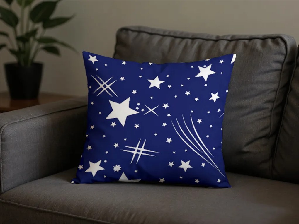 2 db mikroszálas díszpárnahuzat szett, NIGHT SKY 45x45 cm, kék