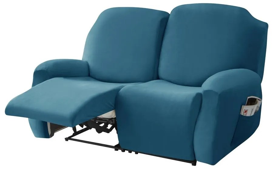 Relax Fotel Huzat (bársonyos, 2 üléses, tengerkék, rugalmas)