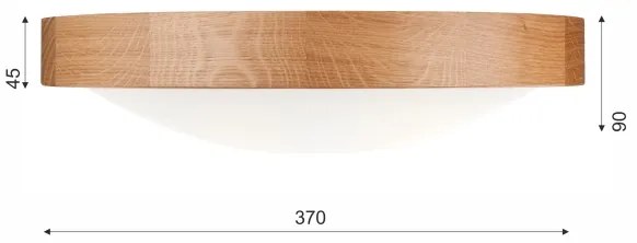 Brilagi - CARVALHO SLIM LED mennyezeti lámpa 2xE27/15W/230V, tölgy, Ø 37 cm
