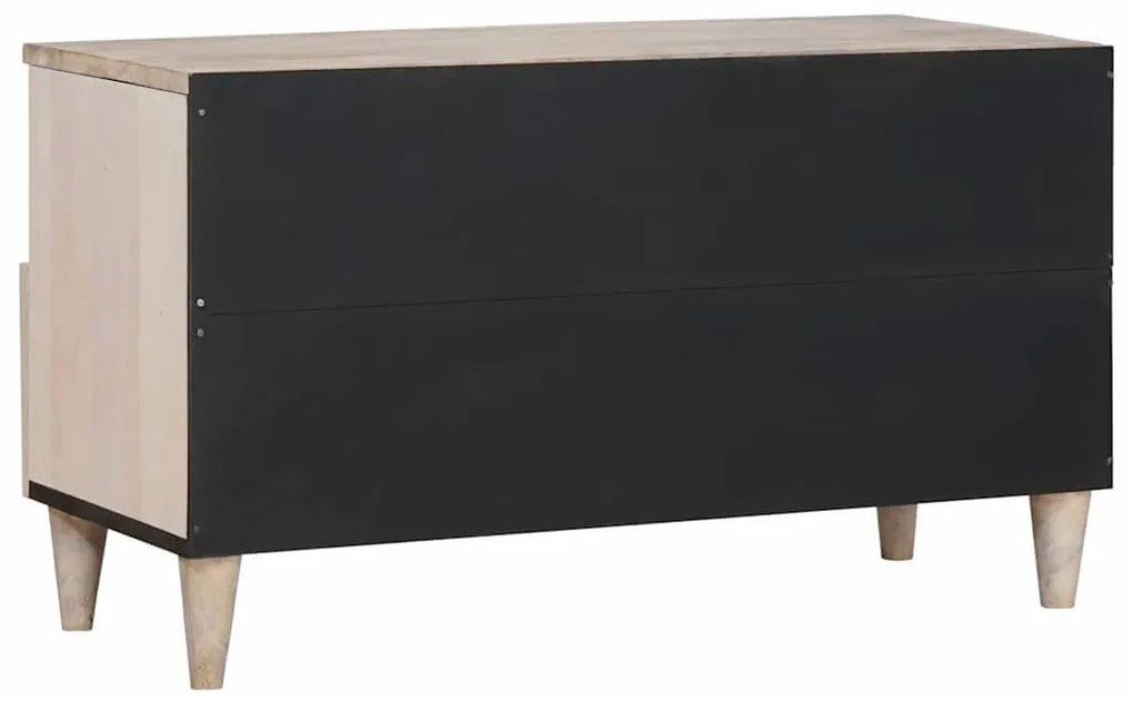 TV szekrény fiókkal Fehér 80 x 33 x 46 cm tömör mangófa