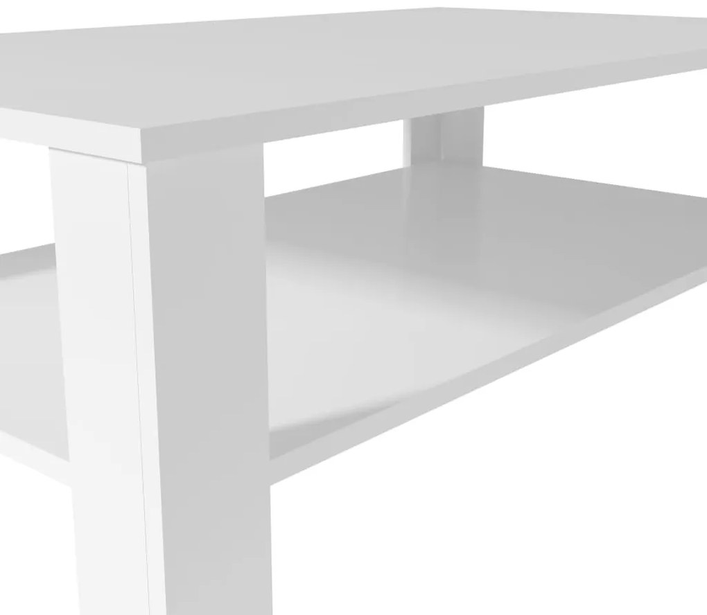 Fehér faforgácslap dohányzóasztal 100 x 59 x 42 cm