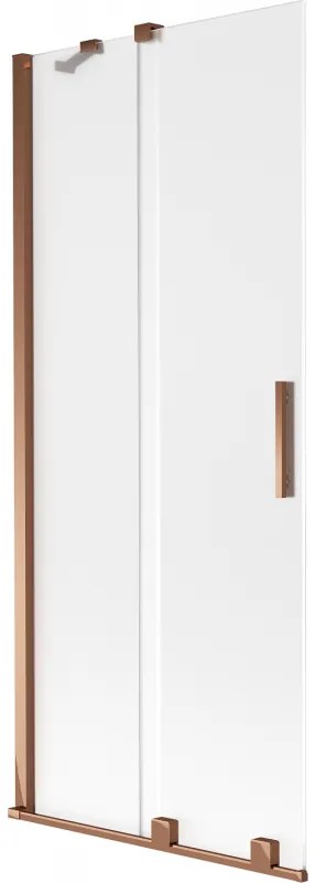 Mexen Velar, 2 szárnyas eltolható kádparaván 85 x 150 cm, 8 mm-es matt üveg, rózsaszín arany, 896-085-000-31-60