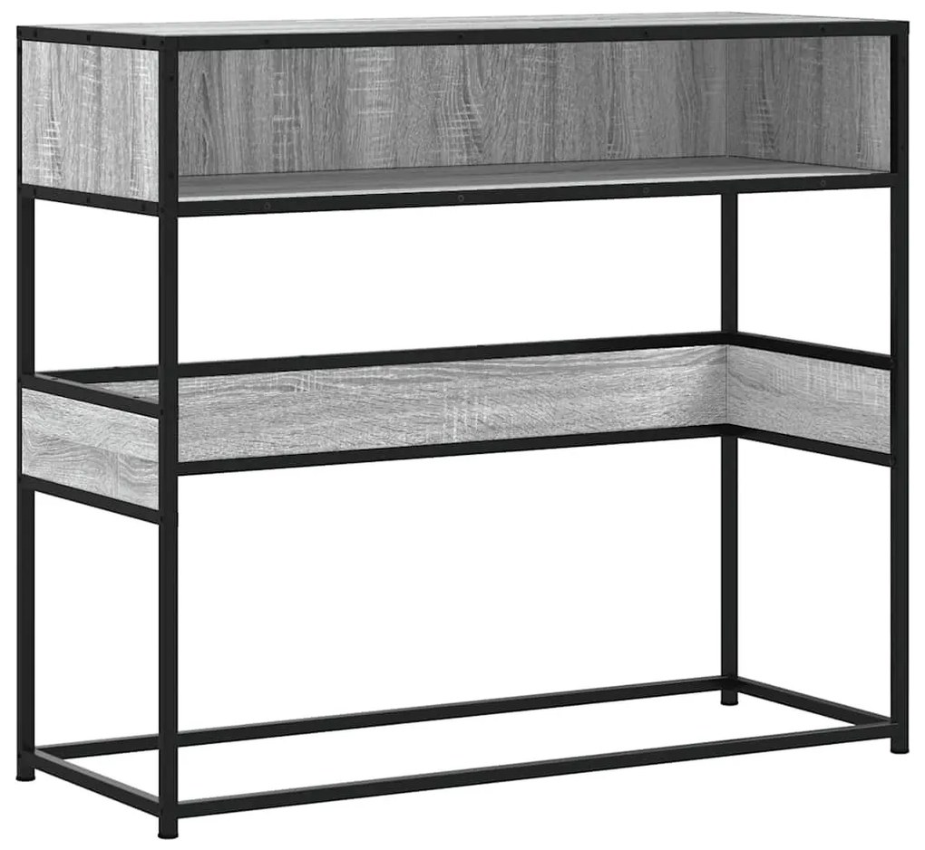 szürke sonoma színű szerelt fa tálalóasztal 90x35x80 cm