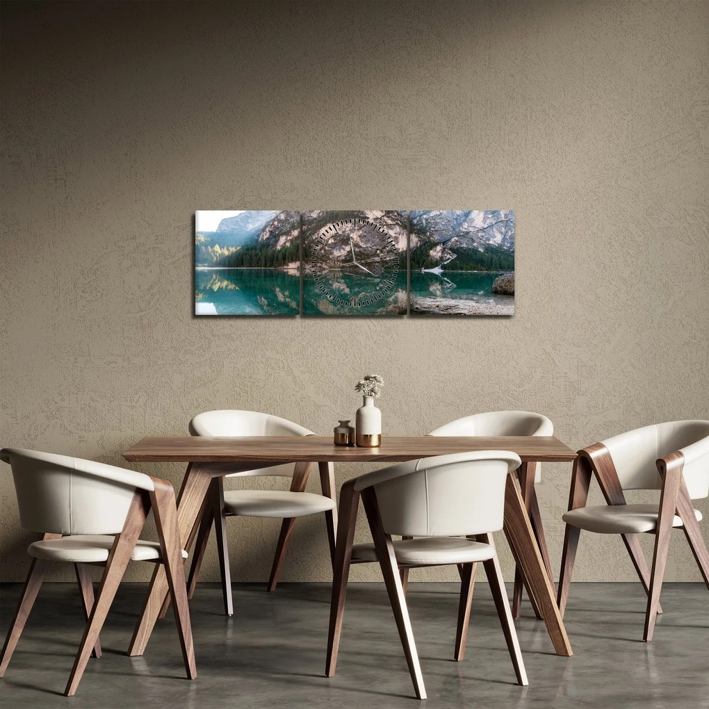 Kép egy hegyi tóról (órával) (90x30 cm)