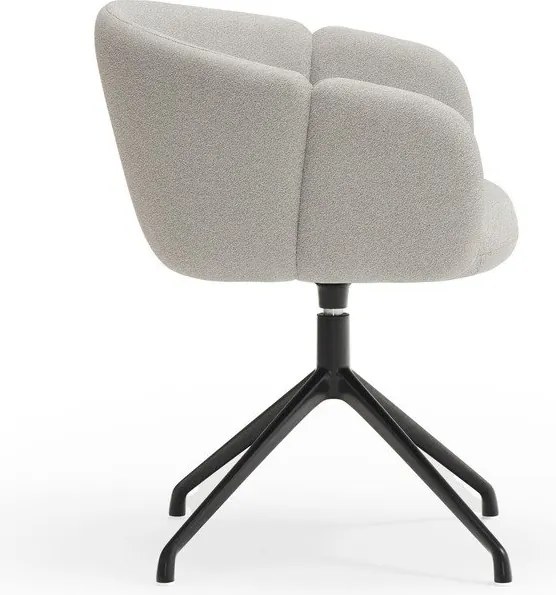 Világosszürke kárpitozott karfás étkezőfotel Add – Teulat