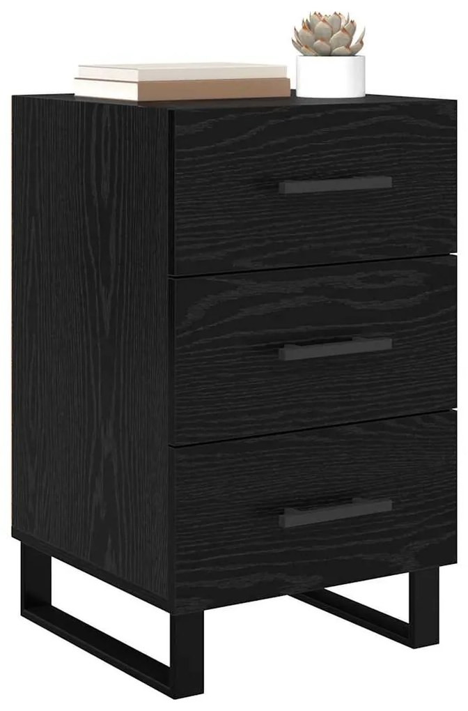 vidaXL Éjjeliszekrény fiókkal Fekete tölgy 40 x 40 x 66 cm Faanyag