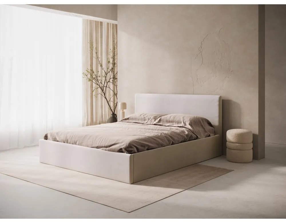 Bézs kárpitozott ágytámla 190,5x100 cm Remo – Micadoni