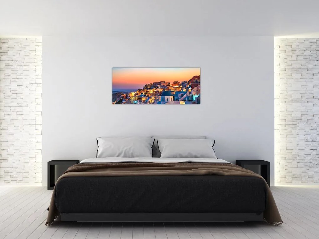 Kép - Santorini alkonyatkor (120x50 cm)