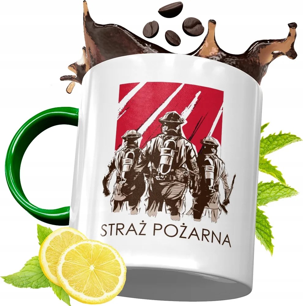 Zöld Bögre Tűzoltónak Tökéletes Ajándék fényképes nyomtatással