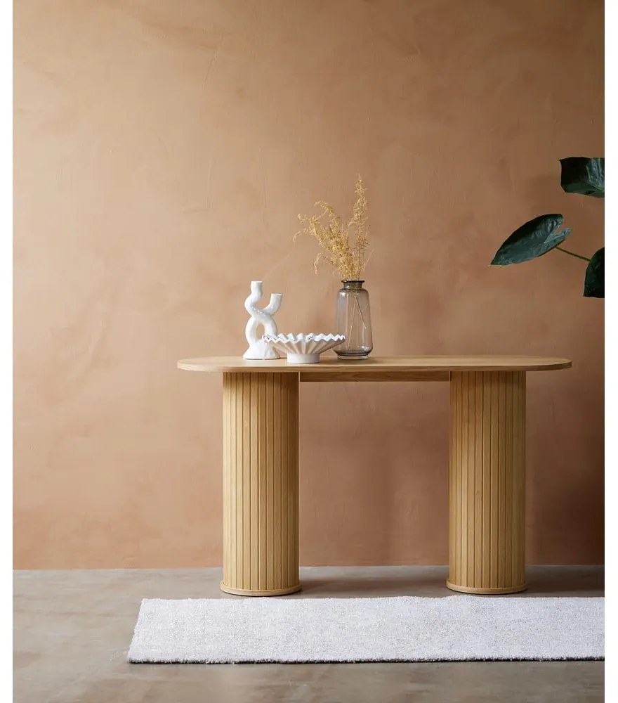 Natúr színű konzolasztal 40x130 cm Nola – Unique Furniture
