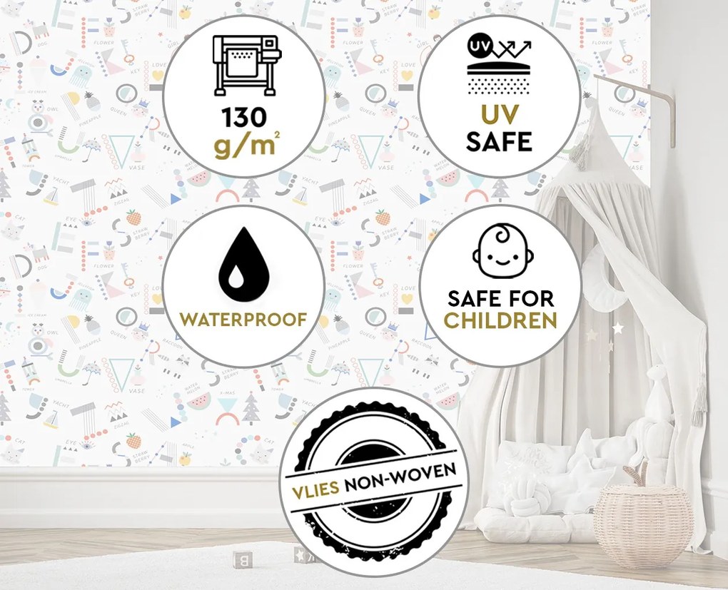 Gario Fotótapéta Vidám ábécé Anyag: Vlies, Méret: 150 x 105 cm