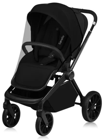 Lionelo - MIKA PLUS 2 az 1-ben kombinált babakocsi Fekete Onyx