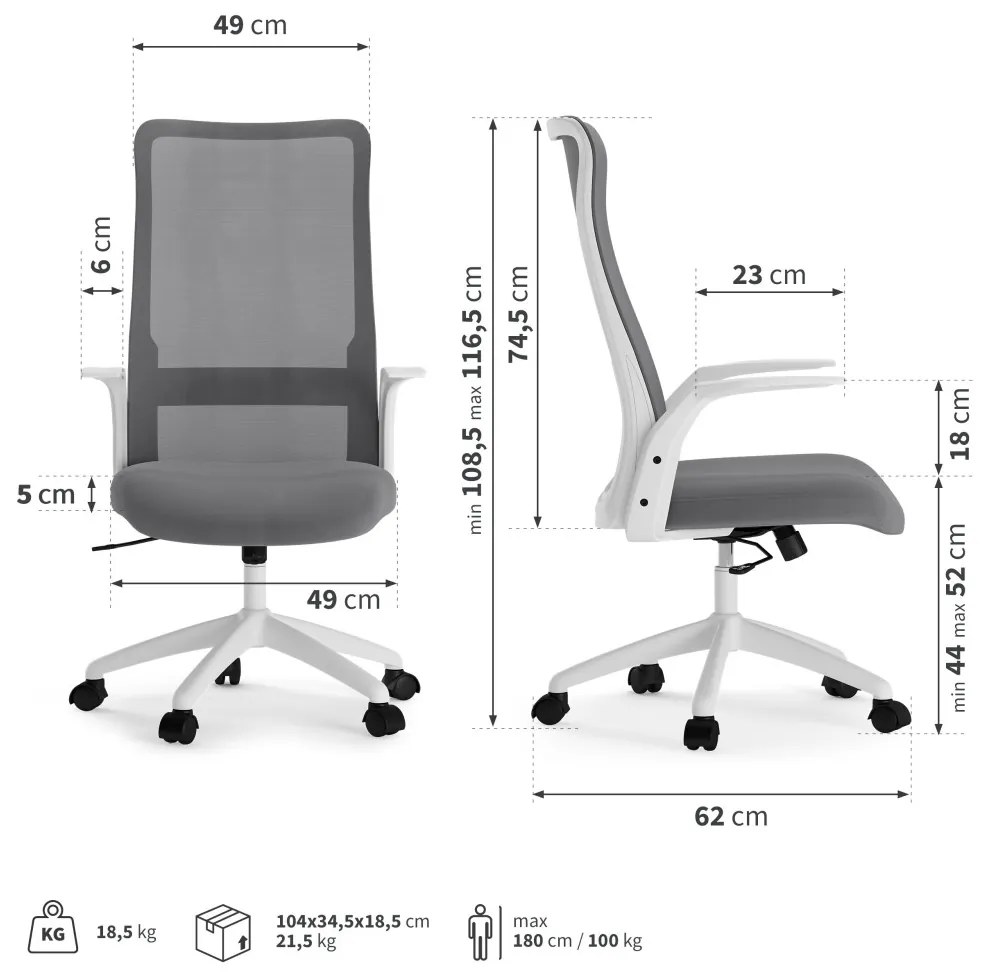 SENSE7 JUNO irodai szék, szürke
