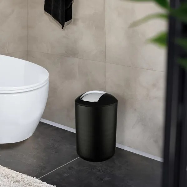 WENKO 21212100 - BRASIL kosár 19,5x31 cm fekete/fényes króm