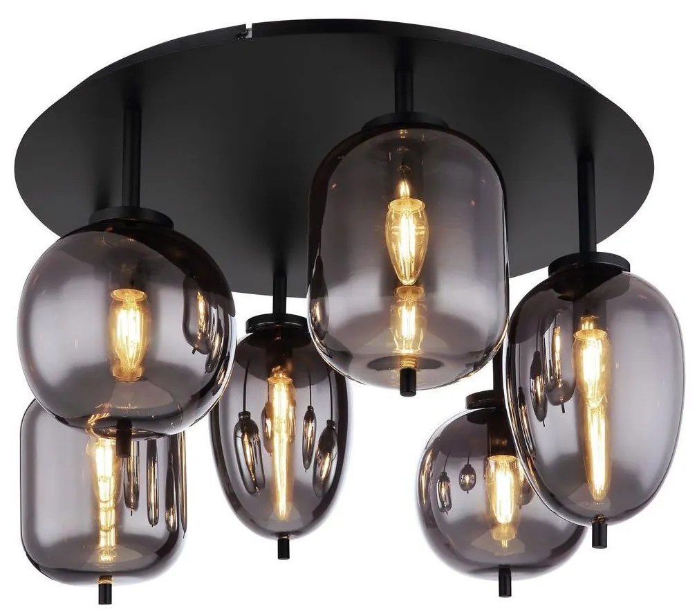 Globo 15345-6D - Felületre szerelhető csillár BLACKY 6xE14/40W/230V fekete