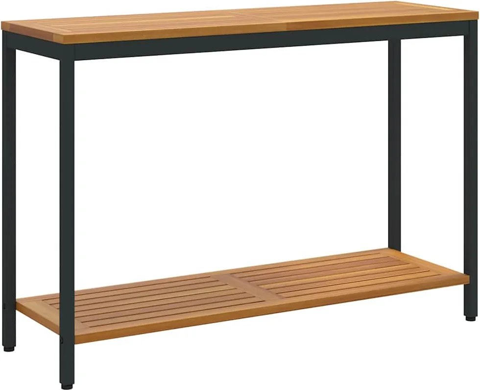 vidaXL Kültéri Asztal tárolóval Természetes és fekete 110 x 35 x 75 cm