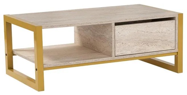 Dohányzóasztal Haldizen - Arany, Travertine