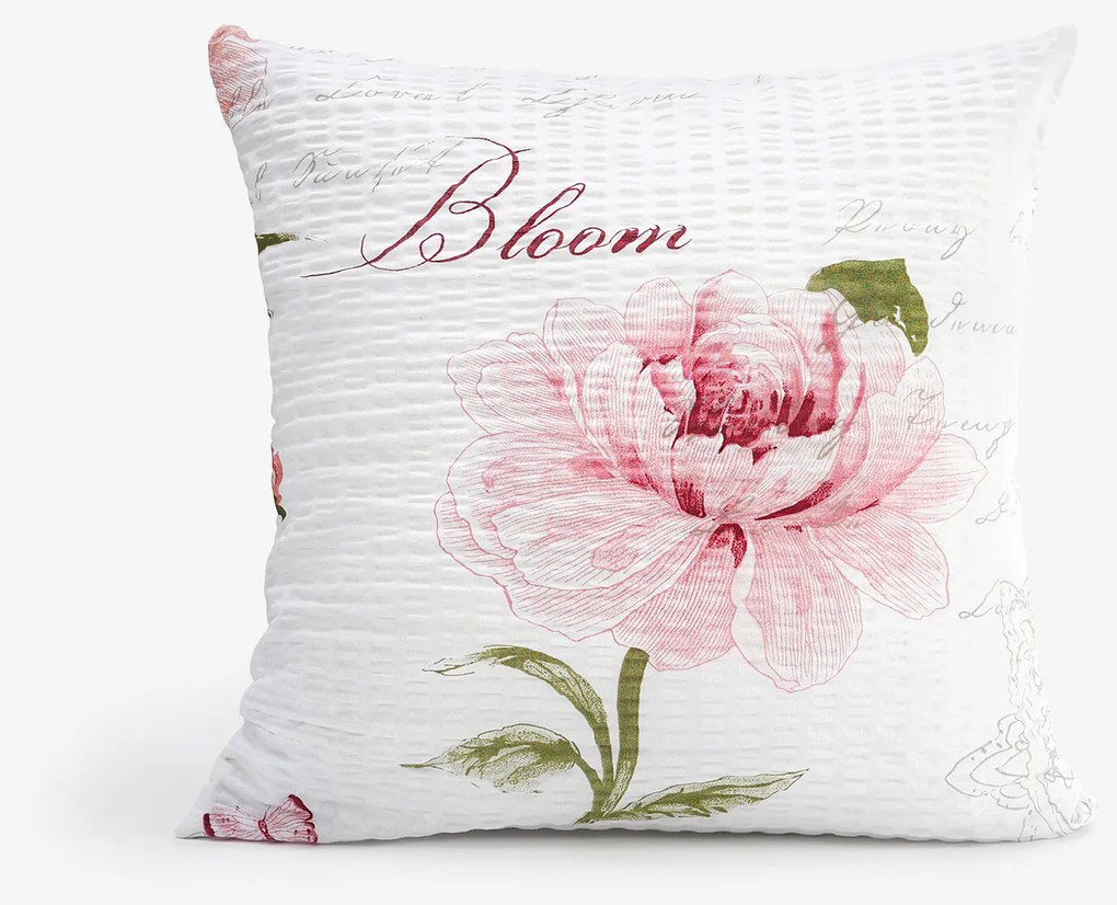 Goldea krepp párnahuzat - pünkösdirózsa mintás 45 x 45 cm