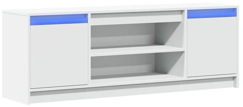 fehér szerelt fa TV-szekrény LED-ekkel 139,5 x 34 x 50 cm