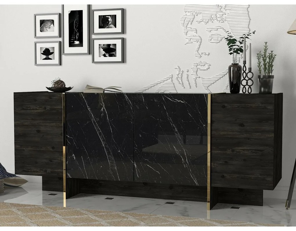 Veyron Black and Gold szekrény