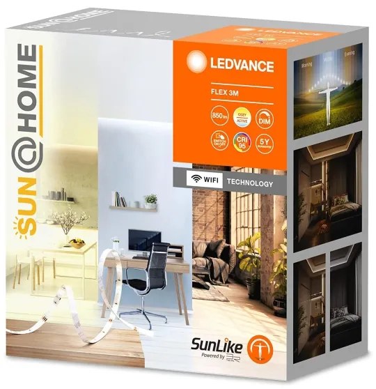 Ledvance - SUN@HOME FLEX 3m LED szalag, 13,5W, 230V, Wi-Fi, CRI 95, dimmelhető