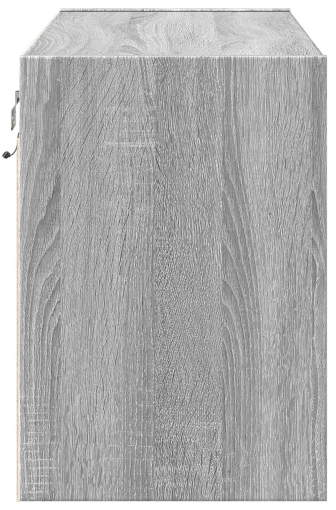 szürke sonoma színű fali TV-szekrény LED-del 80 x 31 x 45 cm