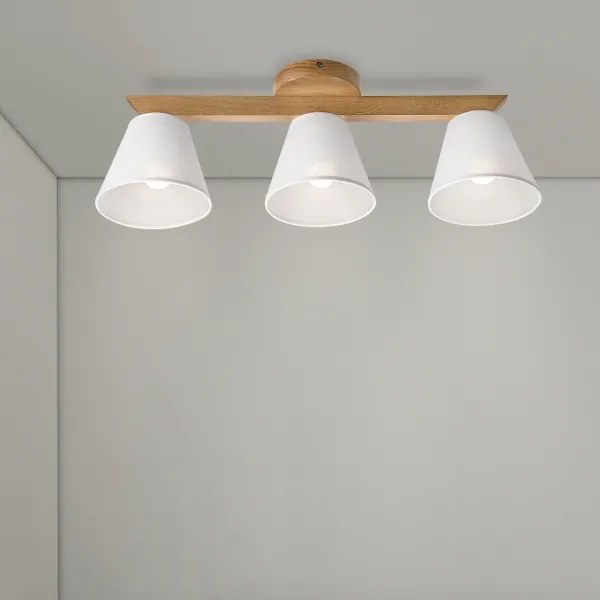 Brilagi - LED Felületre szerelhető csillár ANTHONY 3xE14/40W/230V tölgy/fehér