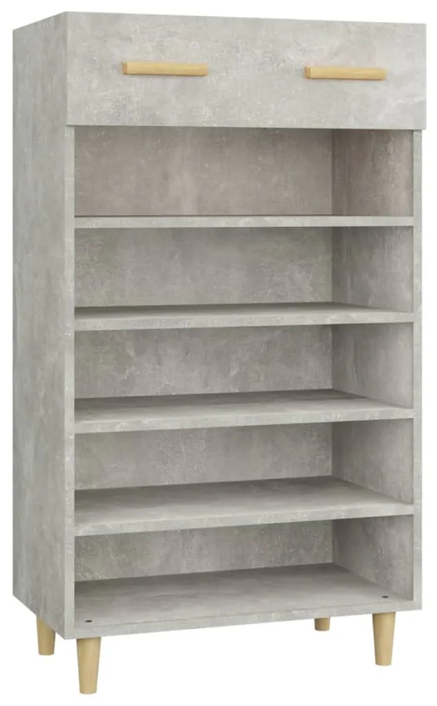betonszürke szerelt fa cipőszekrény 60 x 35 x 105 cm