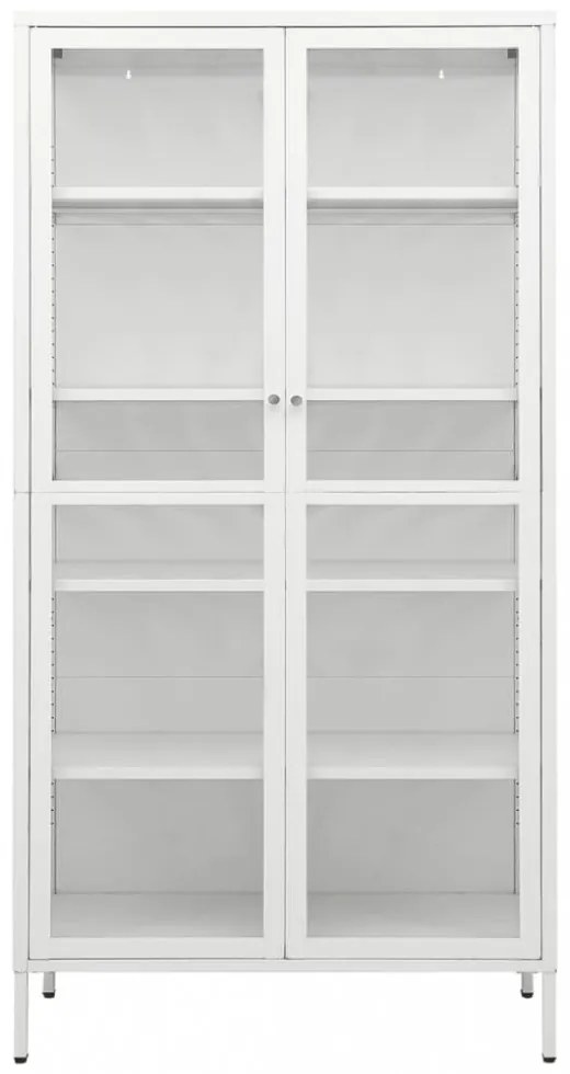 fehér acél és edzett üveg vitrin 90 x 40 x 180 cm