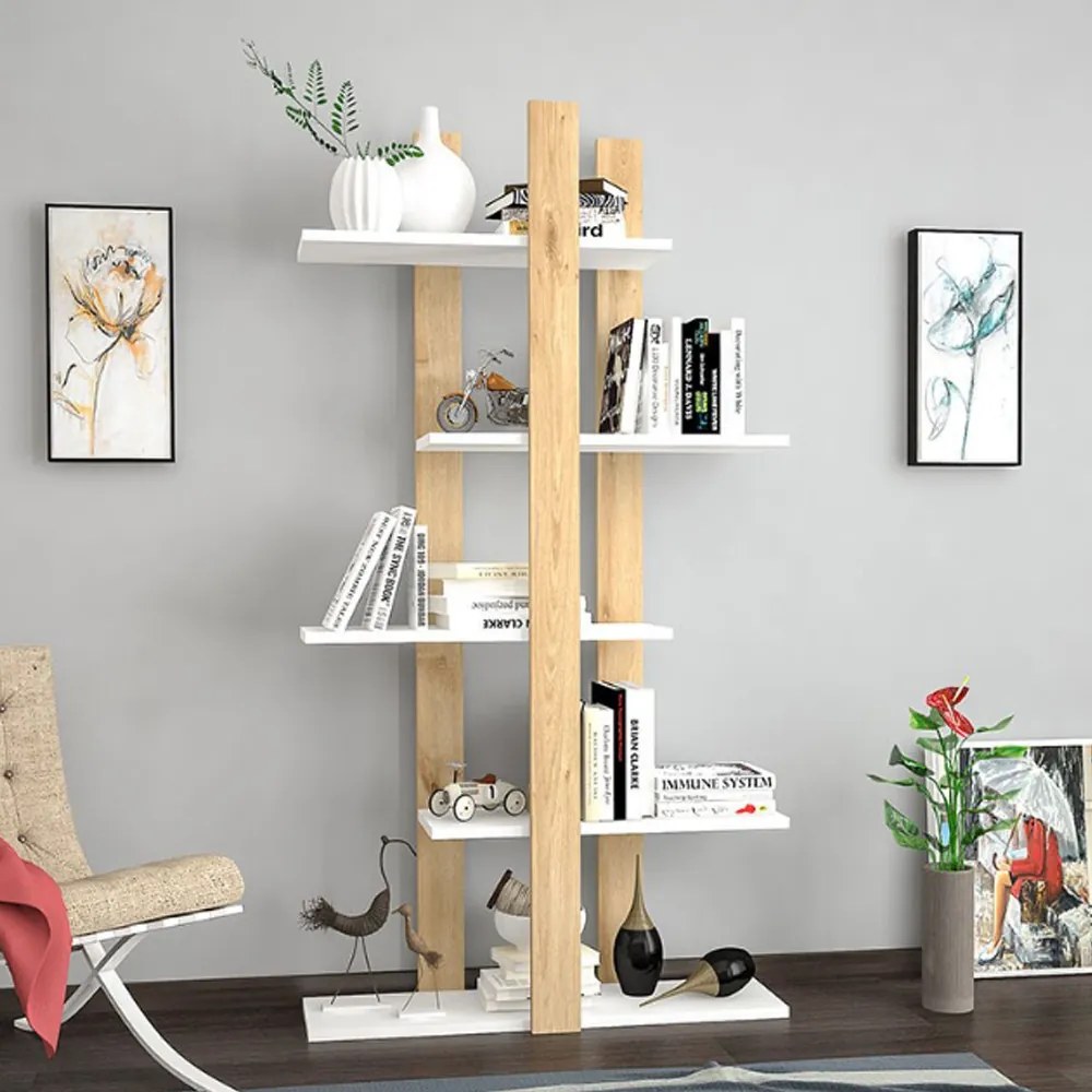 Polcos tároló könyvespolc 45x21x170cm szürke FUR1958-2