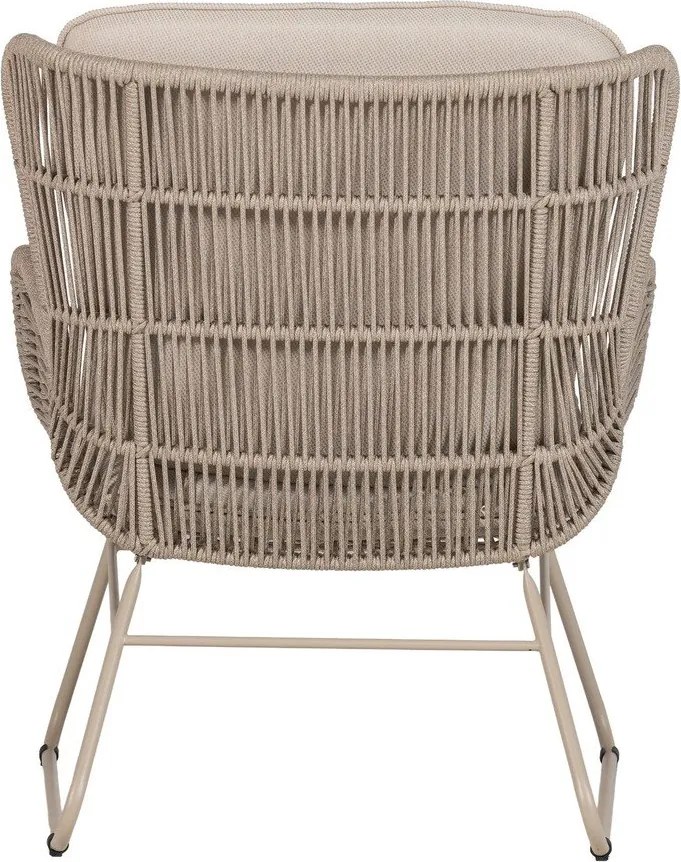 Bézs fém-párnázott kerti fotel Grace – WOOOD