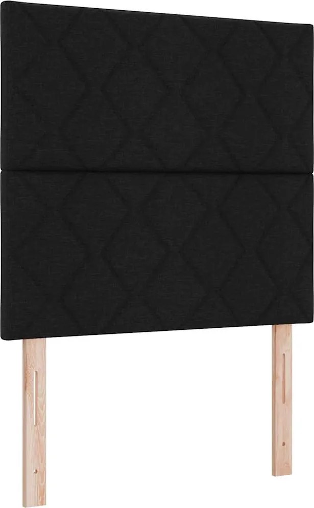 vidaXL LED Box Spring Ágy matracmal Fekete 100 x 200 cm szövet