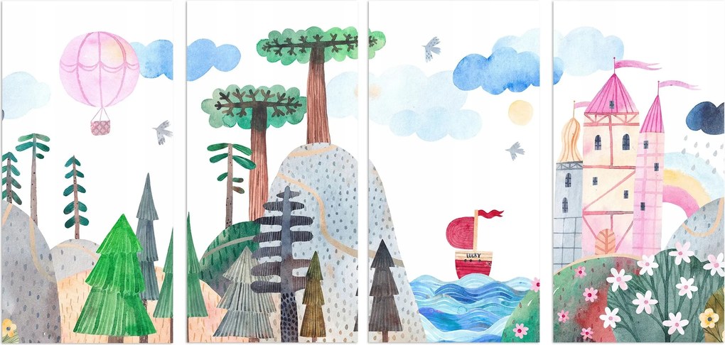 Nagyméretű vászonkép gyerekszobába Mese Gyerek képek 60x120