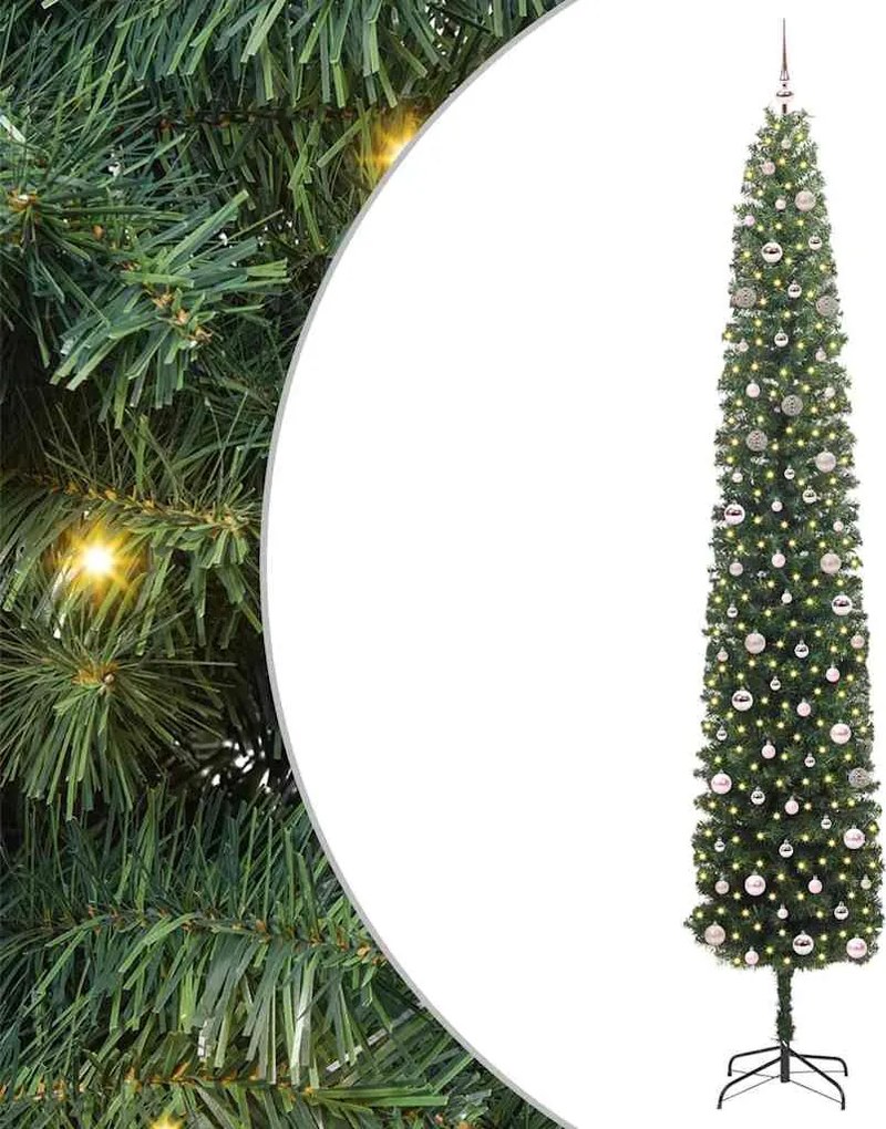 vidaXL Mű karácsonyfa 300 LED-del Zöld 300 cm PVC, acél és műanyag