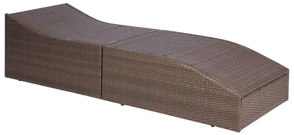 Barna polyrattan napozóágy párnával