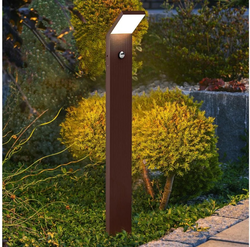 Brilagi - RIANO kültéri LED lámpa mozgásérzékelővel LED/8W/230V barna IP65 80 cm