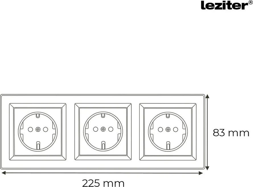 Nova III három földelt csatlakozóaljzat dugalj 16A 250V fehér kerettel