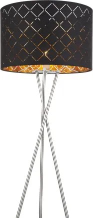 Globo 15229S1 Állólámpa textil, fekete-arany, kábel 1,8 m, Schalter, ø: 620, H:1580, exkl. 1xE27 60W 230V